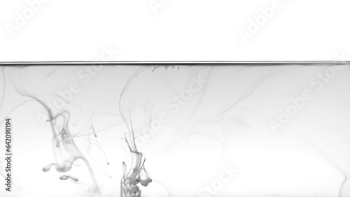 Black color or ink smoke on white background,Abstract smoke pattern,Colored liquid dye,Splash paint
