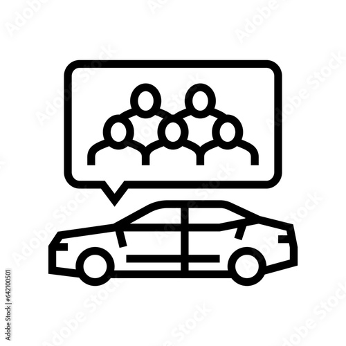 carpooling environmental line icon vector. carpooling environmental sign. isolated contour symbol black illustration