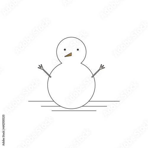 A winter snowman, used for various story graphics and the decoration of the festival, is made by people from the snow using twigs and carrots.
