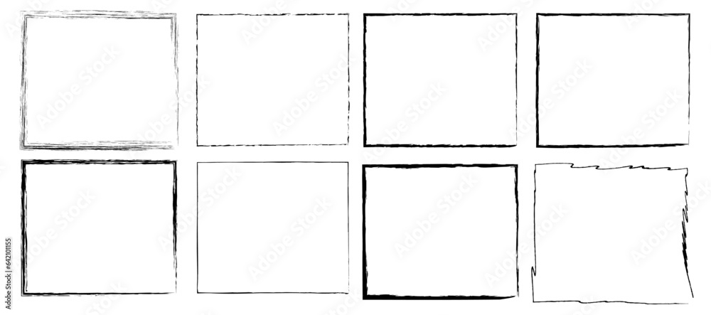 Hand drawn square frames Hand drawn square frames