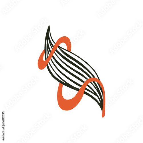 Abstract linear decorative illustration. Vector isolated on white background.