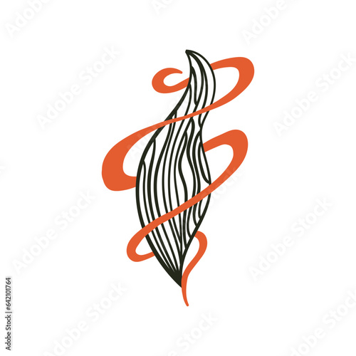 Whimsical linear hand drawn illustration. Abstract decorative object. Vector isolated on white background.
