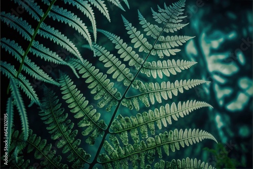Enchanting Detail of Lush Fern Leaves in a Serene Forest Setting
