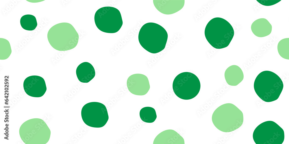 Minimalist seamless pattern with green circle. Vector illustration. Suitable for print, design, baner, web design and post card