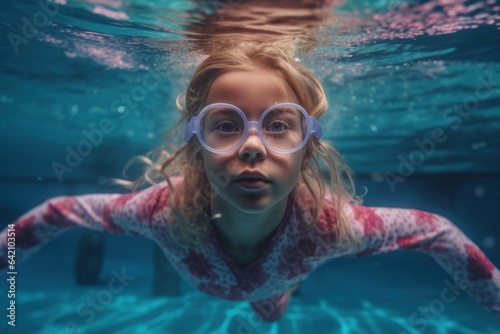 girl underwater in the pool