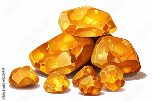 Gold nuggets cartooned, a luxury game icon