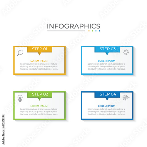 Presentation business infographic template with 4 options. Vector illustration.