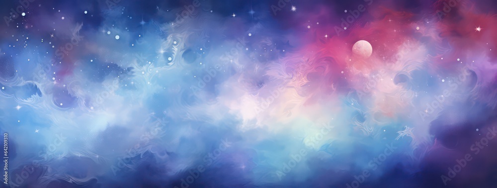 Nebula and galaxies in space. Abstract cosmos background, space background with nebula and stars
