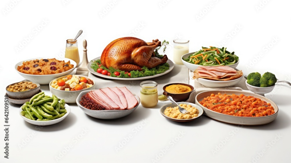 Traditional Thanksgiving turkey dinner. Top view table scene on a dark wood banner background. Turkey, mashed potatoes, dressing, pumpkin pie and sides. Traditional Thanksgiving turkey dinner. Top view table scene on a dark wood banner background. Turkey, mashed potatoes, dressing, pumpkin pie and sides.