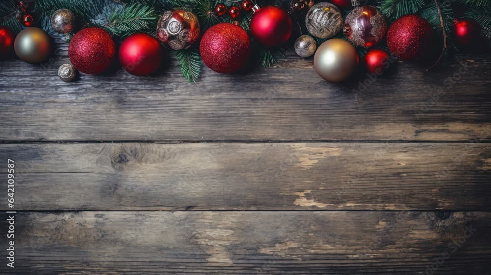 Naklejka premium empty brown wooden floor or wood board table with blurred abstract night light bokeh background, copy space for display of product or object presentation, Generative AI