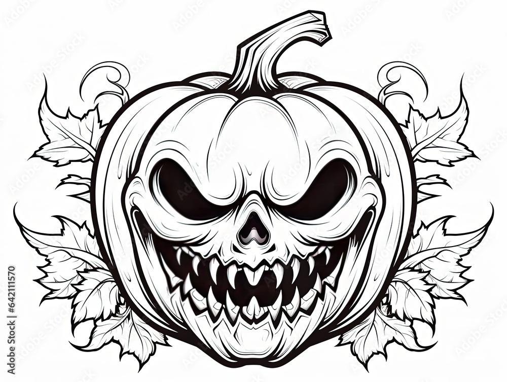 jack o lantern pumpkin with a scary face for adult coloring page jack o lantern pumpkin with a scary face for adult coloring page