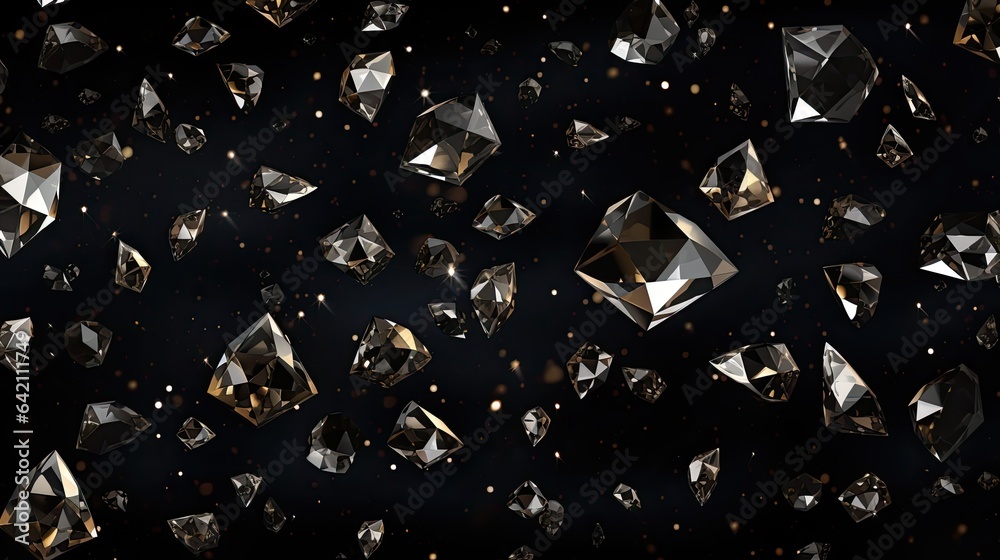 Luxurious Christmas pattern with black and glitter diamond background. Elegant holiday illustration. Luxurious Christmas pattern with black and glitter diamond background. Elegant holiday illustration.