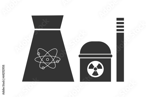 nuclear power plant icon. Nuclear energy style vector ilustration.
