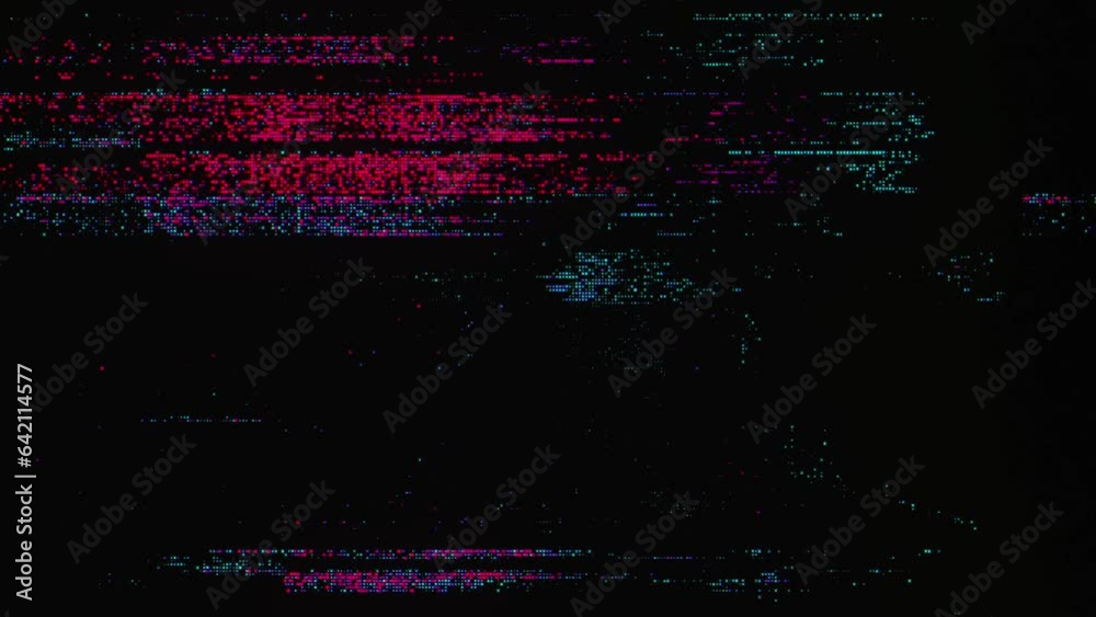 Glitch noise static television VFX. Visual video effects stripes background, CRT tv screen no signal glitch effect