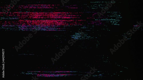 Glitch noise static television VFX. Visual video effects stripes background, CRT tv screen no signal glitch effect