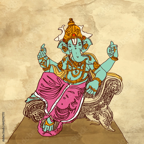 Ganesha Chaturthi creative festival illustration