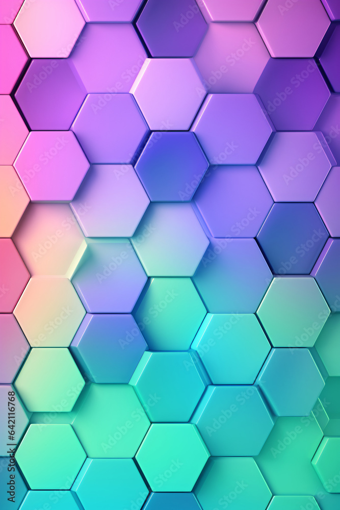 Abstrakter Hintergrund mit Hexagons und Farbverlauf Abstrakter Hintergrund mit Hexagons und Farbverlauf