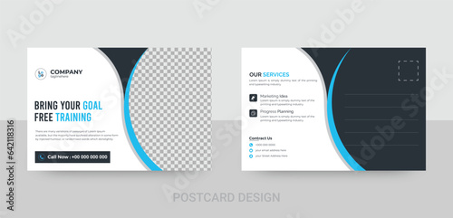 Eye catching postcard design. Modern corporate business postcard design for your company or brand 