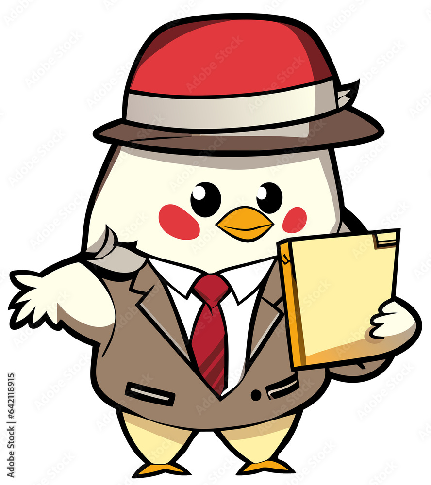 a duck wearing a hat reading a book cartoon