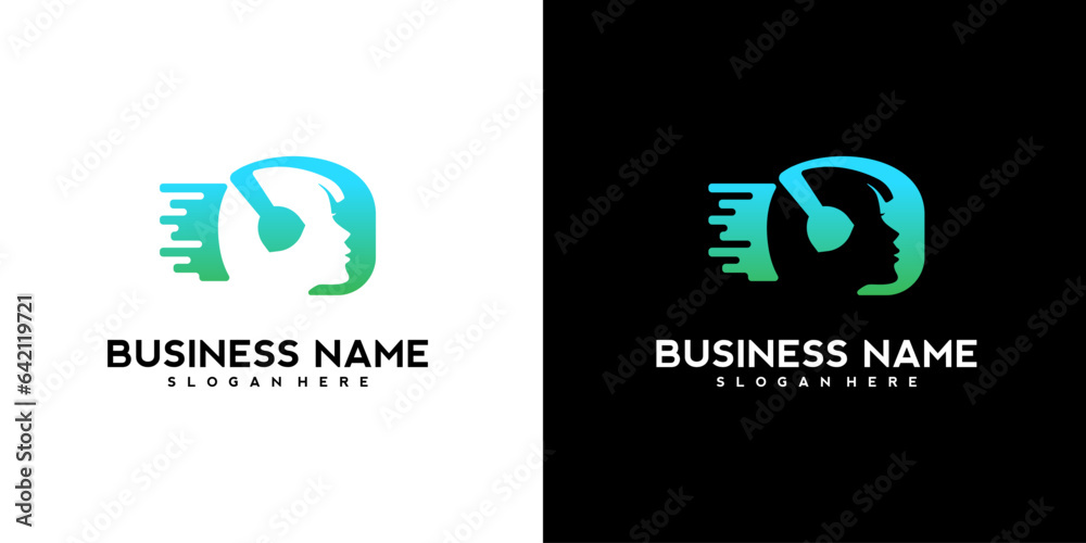 Vector of people logo, music logo, music and education logo design template