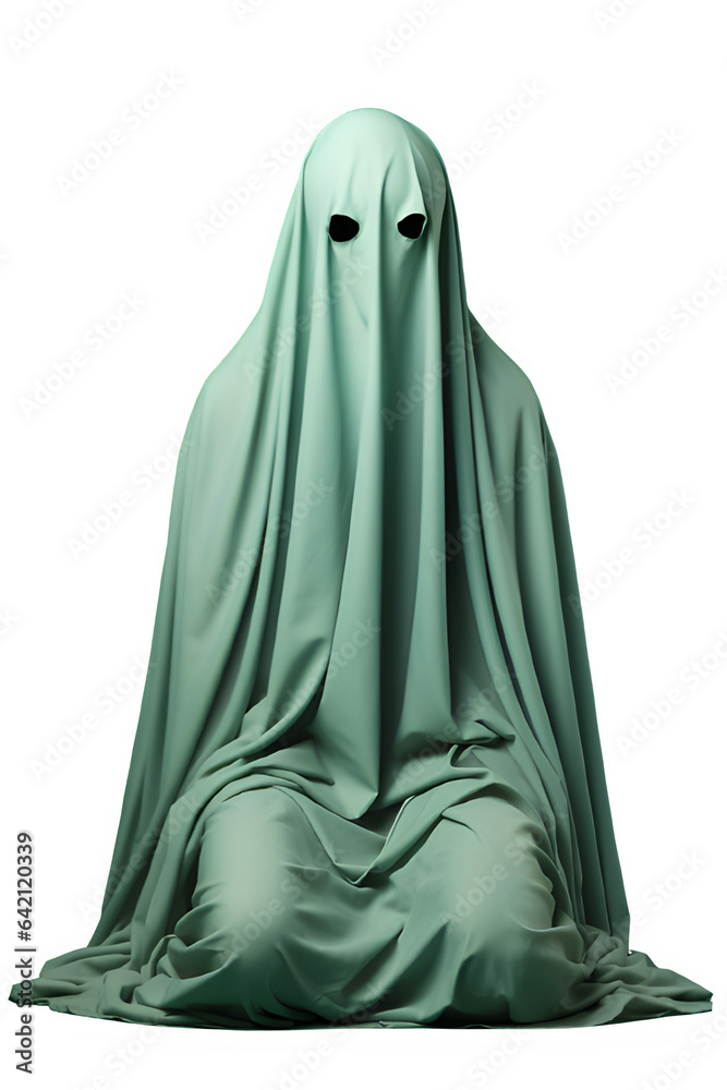 scary white clothed ghost isolated on transparent background ,white soul ghost cut out ,generative ai scary white clothed ghost isolated on transparent background ,white soul ghost cut out ,generative ai