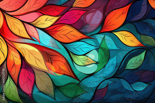 Abstraction, floral background. stylized leaves © Boraryn