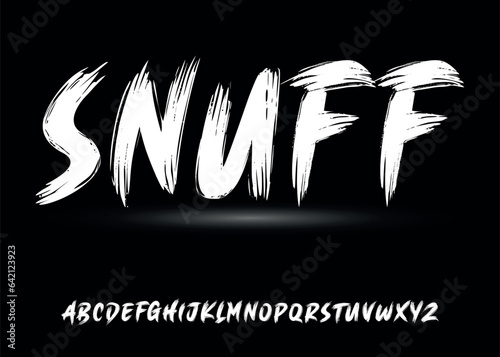 Ector the brush and elegant font SNUFF, geometric shape font vector typeface alphabet typeset.