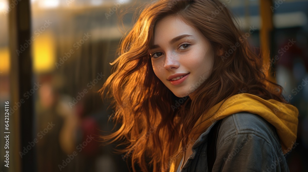 Portrait of an attractive girl with a smile on her face looking at the camera smiling. Portrait of an attractive girl with a smile on her face looking at the camera smiling.
