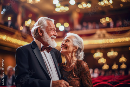 Foto Senior couple savoring a classical music performance at a concert hall