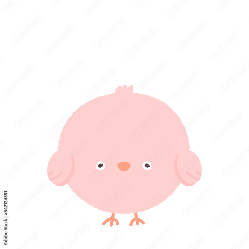 かわいい手描きのピンク色の小鳥 - 子ども・おじぎ・挨拶のイメージの素材 かわいい手描きのピンク色の小鳥 - 子ども・おじぎ・挨拶のイメージの素材