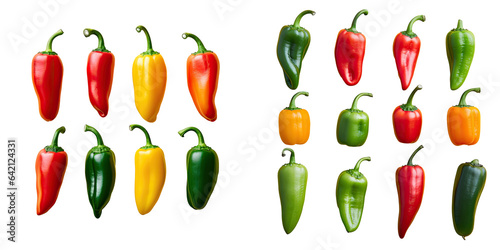 Tiny peppers alone on a transparent background