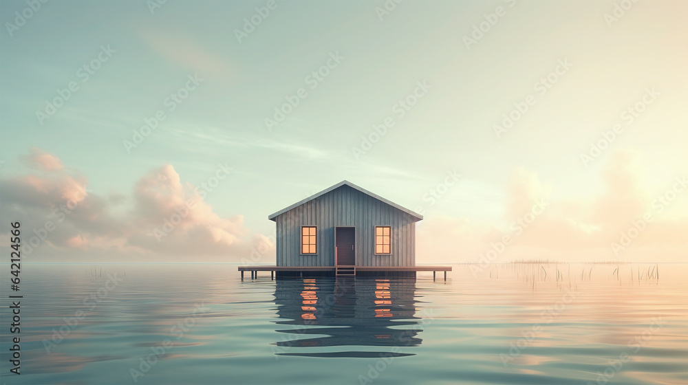small cabin house with water small cabin house with water