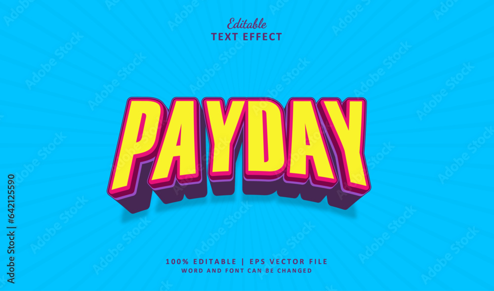 Fototapeta premium Payday text effect. editable text effect style vintage 3d.