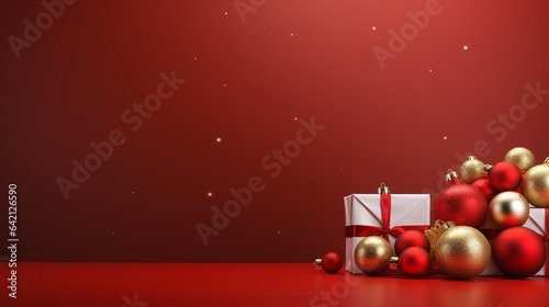 Creative christmas background with copy space, ai generative © Iva