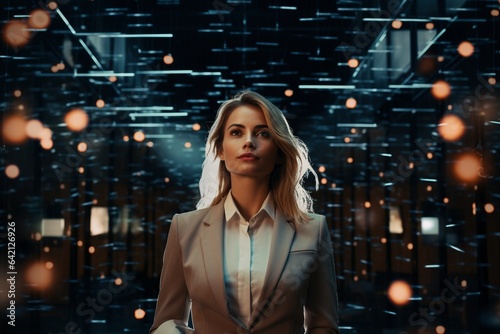 female business women light projections futuristic technology © Martin