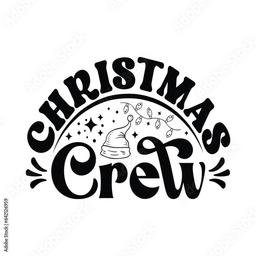 Christmas Crew - Hand drawn lettering for Christmas greetings cards, x mas shirt design