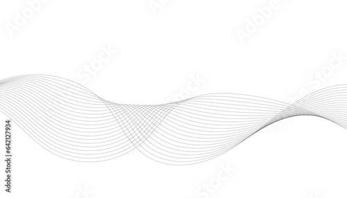 Abstract wave element for design. Digital frequency track equalizer. Stylized line art background. Vector illustration of wavy lines. Black and gray color.