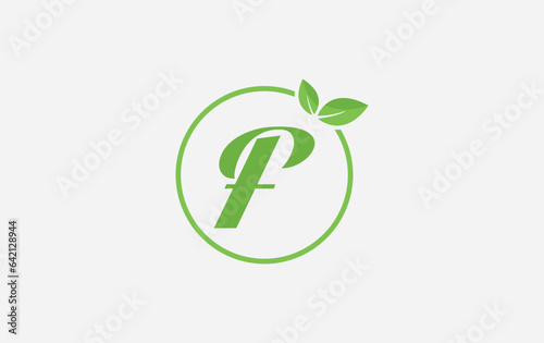Fresh green leaf logo and nature healthy leaf logo circle design vector
