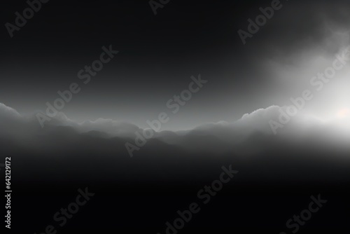 Black and white dark cloudscape background. Generative AI. 