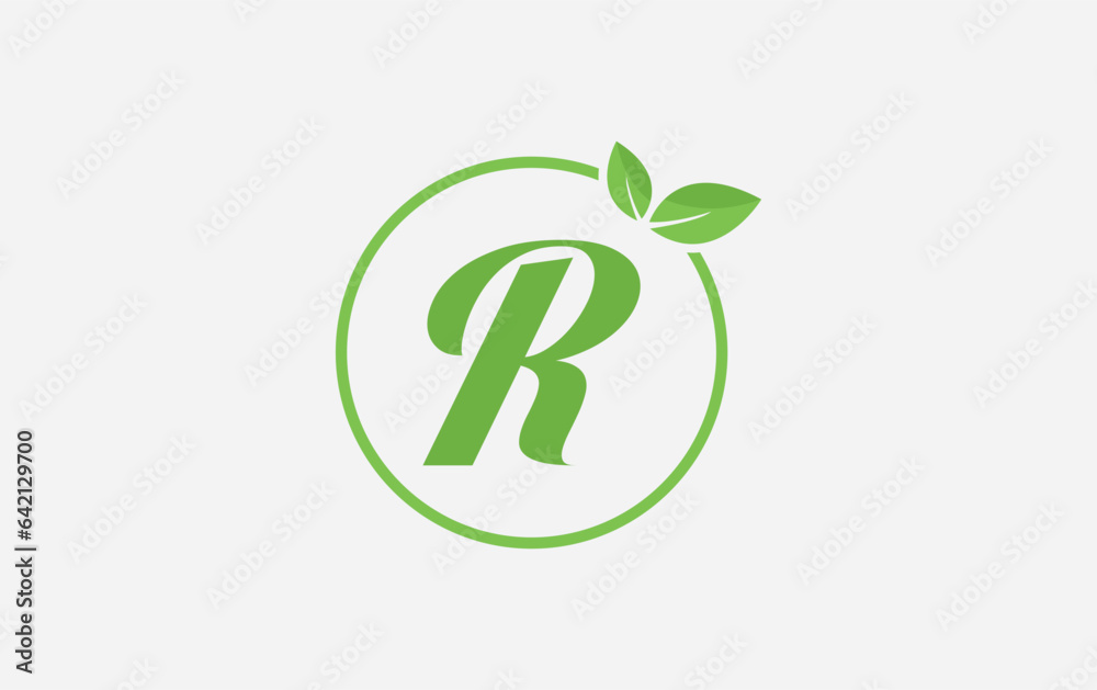 Fresh green leaf logo and nature healthy leaf logo circle design vector Fresh green leaf logo and nature healthy leaf logo circle design vector