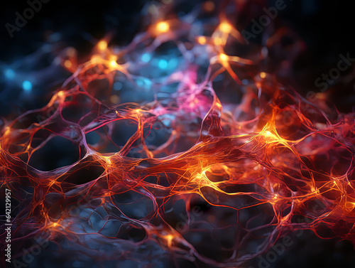 Neural connections, illustration - the work of nerve endings in the body. 