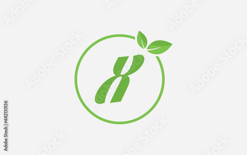 Fresh green leaf logo and nature healthy leaf logo circle design vector