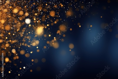 Gold glitzernder Hintergrund f  r Banner und als Grundlage f  r Text und Produkte zum Thema Weihnachten  Feiern oder Geburtstag. Romantischer Sternenhimmel Illustration.