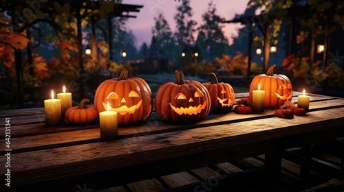 halloween pumpkin on a table