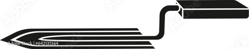 Black and White Vector Illustration of a Building Trowel Shovel