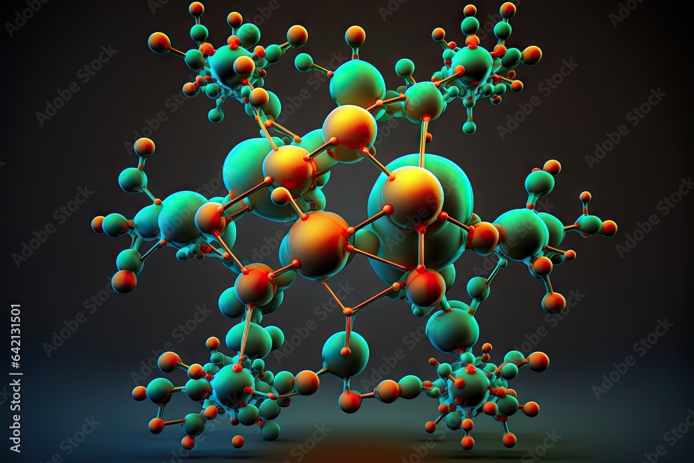 Molecular structure on a dark background Molecular structure on a dark background