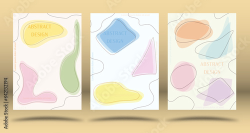 A set of templates with deformed shapes and lines. Layout of a color composition for posters, posters, banners, covers and creative design