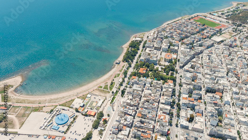 Alexandroupolis, Greece. Panorama of the central part of the city in summer. Coast of the Thracian Sea, Aerial View photo