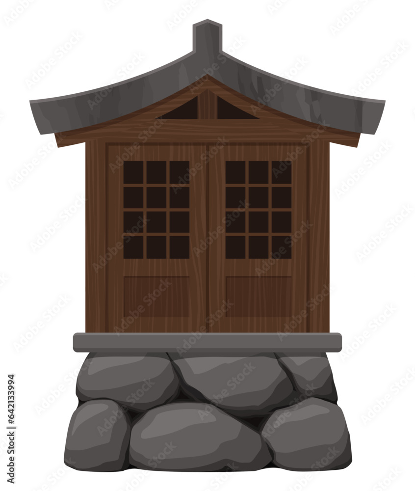 祠のイラスト_扉閉_古い Stock ベクター | Adobe Stock
