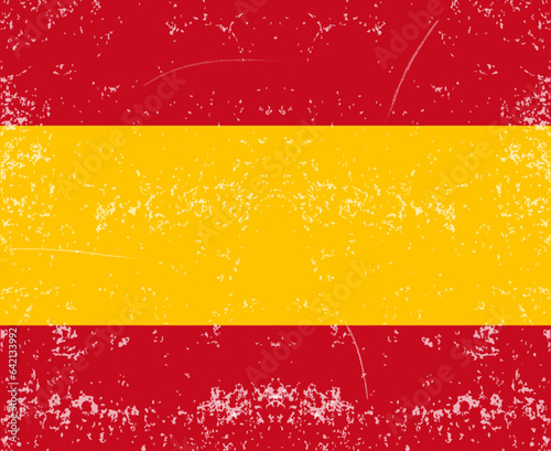 flag of Spain Vector with old vintage texture